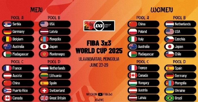 大乐透开奖时间-🏀FIBA3X3世界杯分组出炉，比赛将于6月23-29日在蒙古乌兰巴托进行